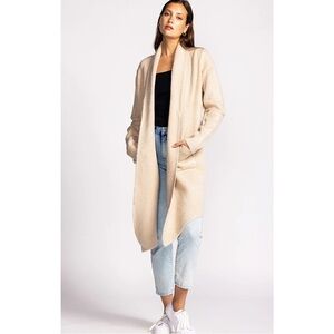 Pink Martini Stockport Coatigan Beige Size XXS Oversized Cardigan Jacket